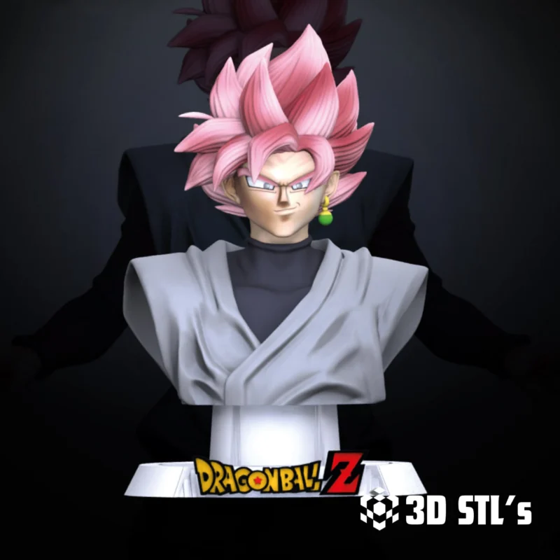 Black Goku Bust STL 3D Print Model