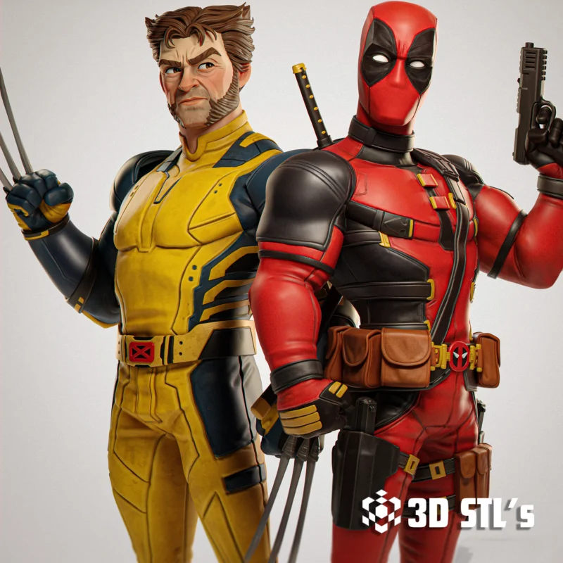 Deadpool and Wolverine STL 3D Print Model