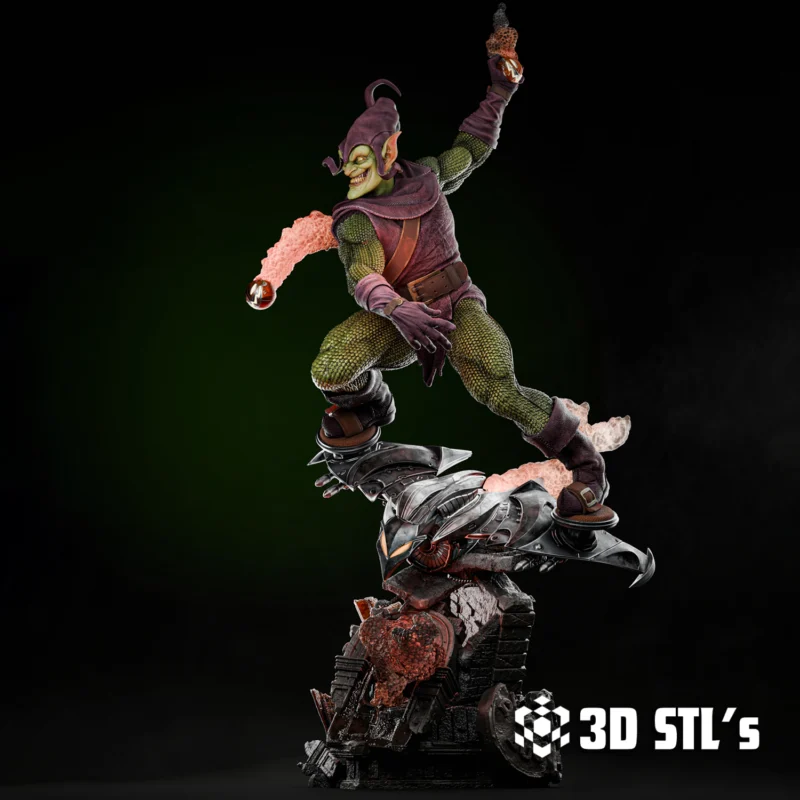 Green Maniac Goblin and Bust STL 3D Print Model