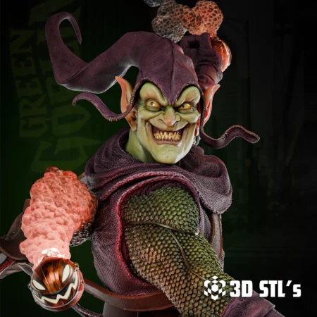 Green Maniac Goblin and Bust STL 3D Print Model