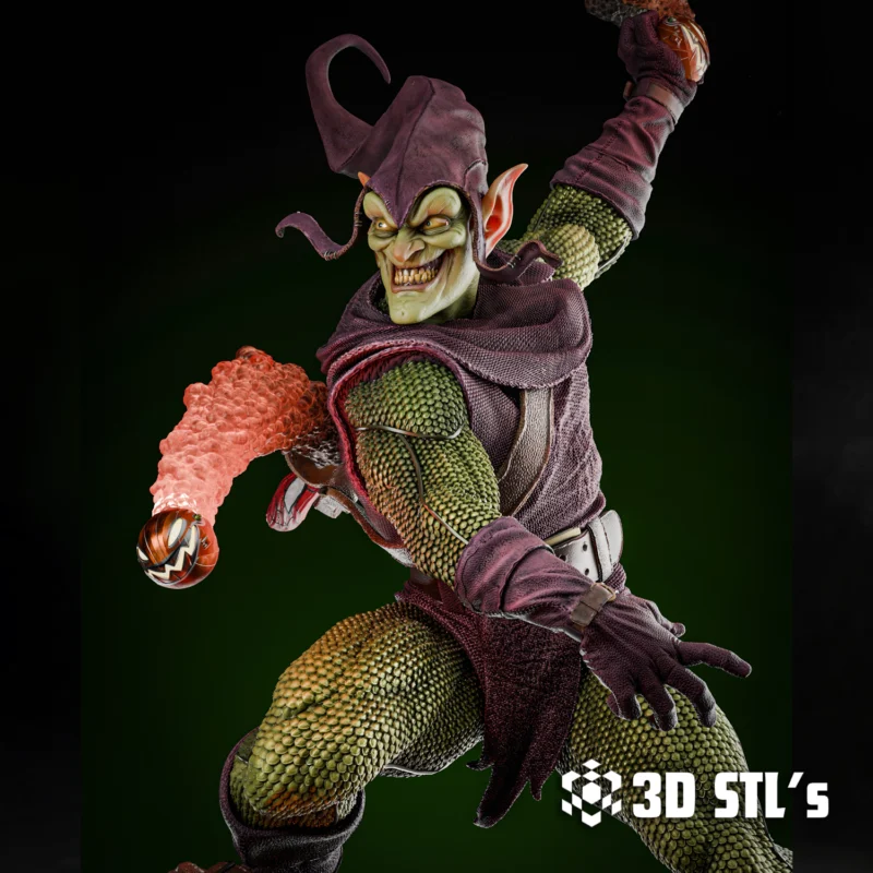 Green Maniac Goblin and Bust STL 3D Print Model