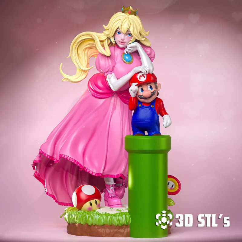 Super Mario Princess Peach STL 3D Print Model