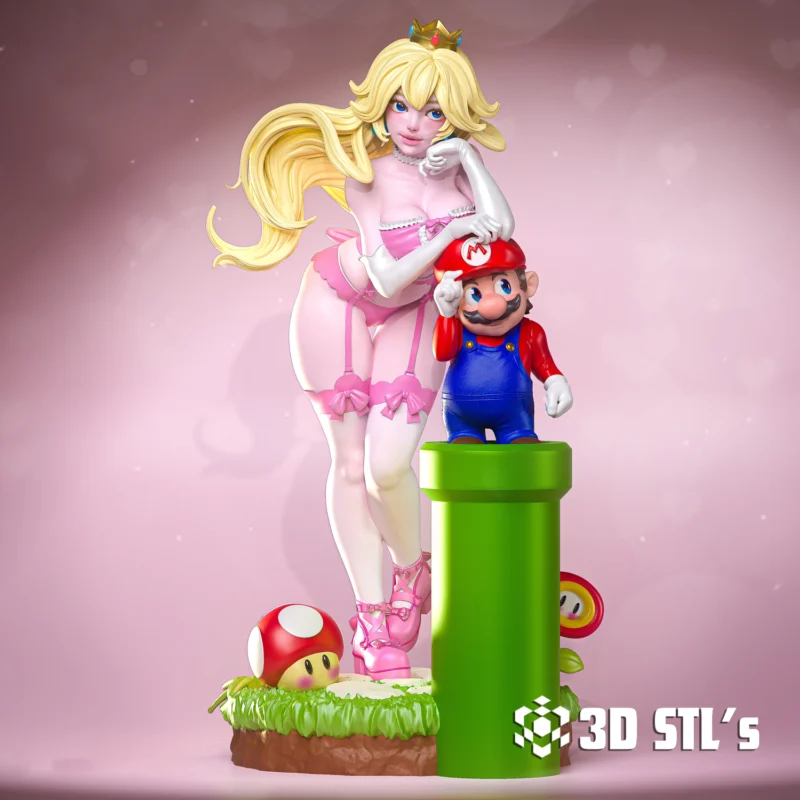 Super Mario Princess Peach STL 3D Print Model