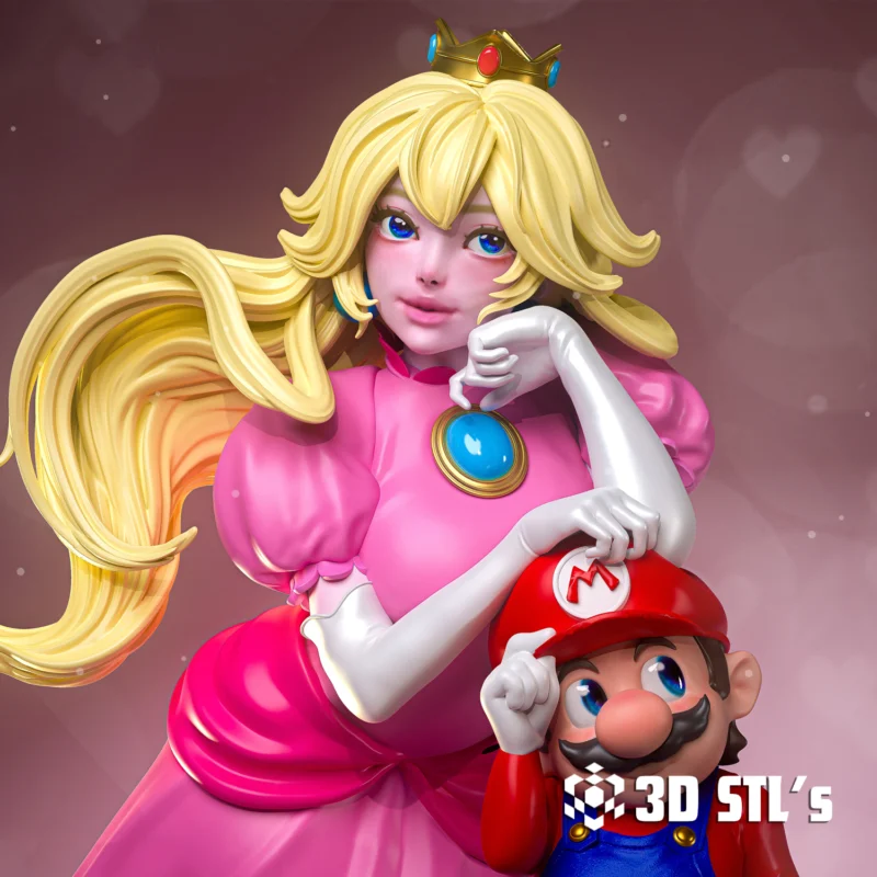 Super Mario Princess Peach STL 3D Print Model