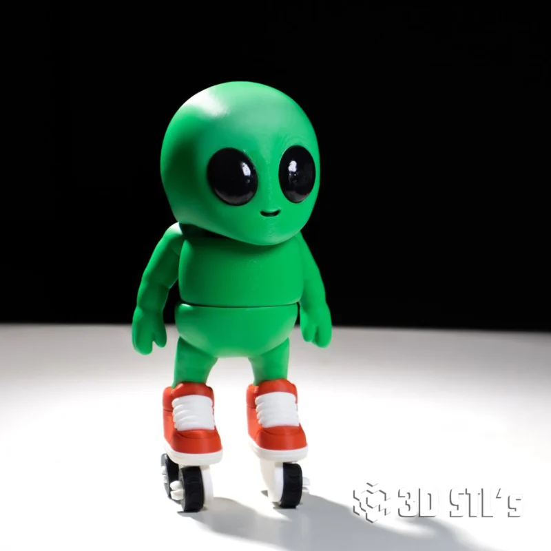 Tiny Alien With Skates STL 3D Print Model