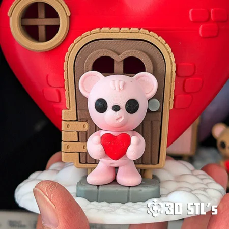 Valentines Teddy Bear STL 3D Print Model