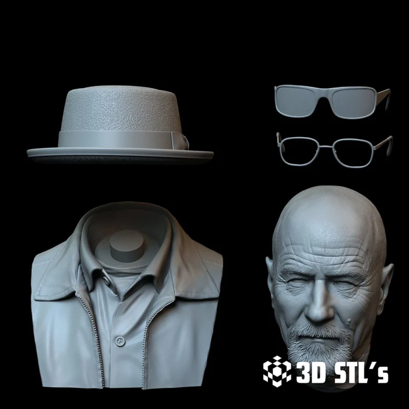 Walter White Heisenberg STL 3D Print Model