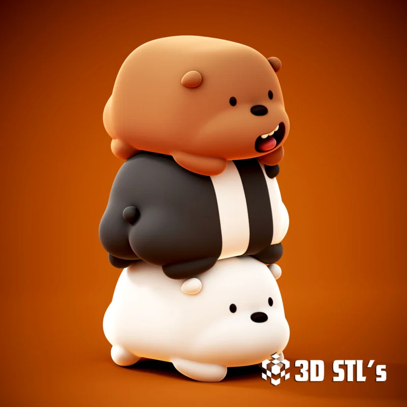 We Bare Bears STL 3D Print Model