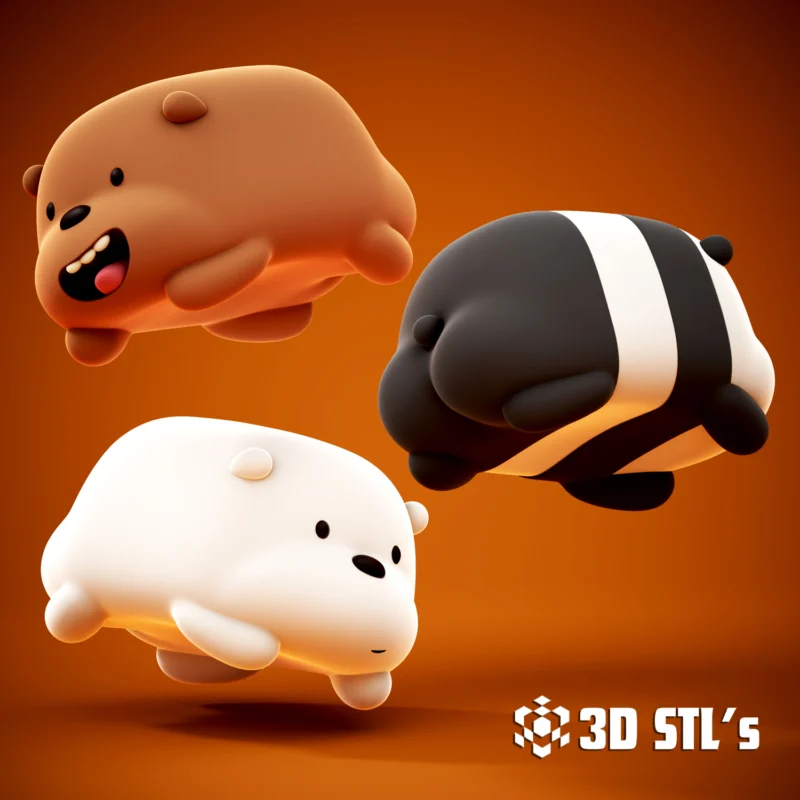 We Bare Bears STL 3D Print Model