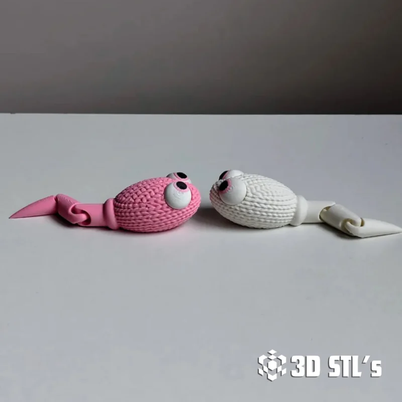 Articulated knitted sperm STL 3D Print Model