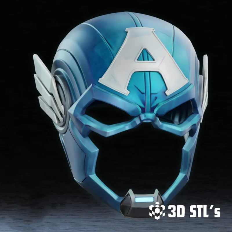 Captain America Rivals Mask STL 3D Print Model