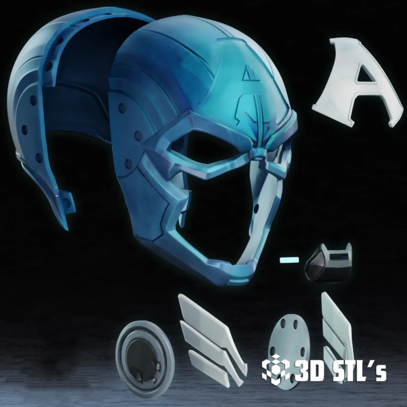 Captain America Rivals Mask STL 3D Print Model - Image 5