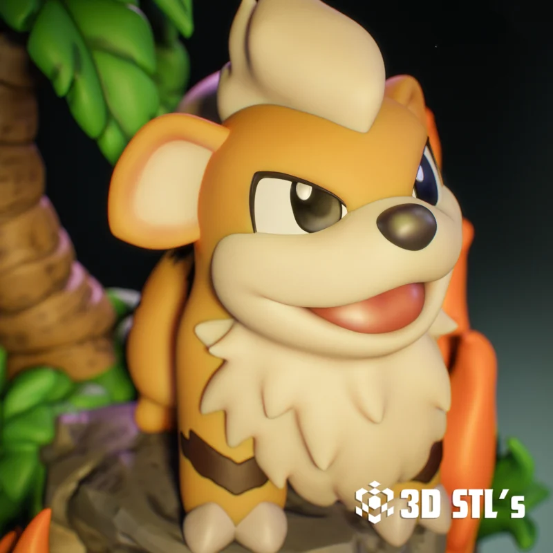 Growlithe Pokemon STL 3D Print Model