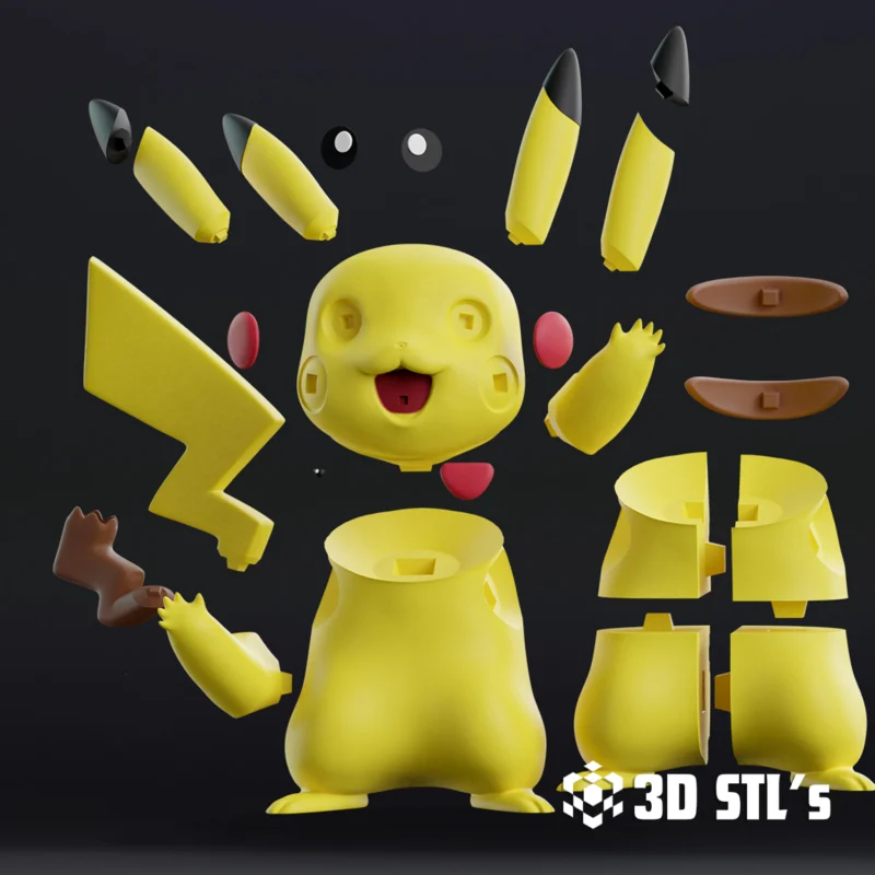 Pikachu STL 3D Print Model