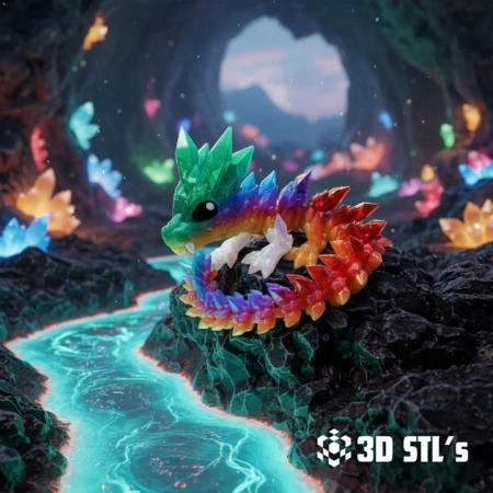 Baby Crystal Dragon STL 3MF 3D Print Model