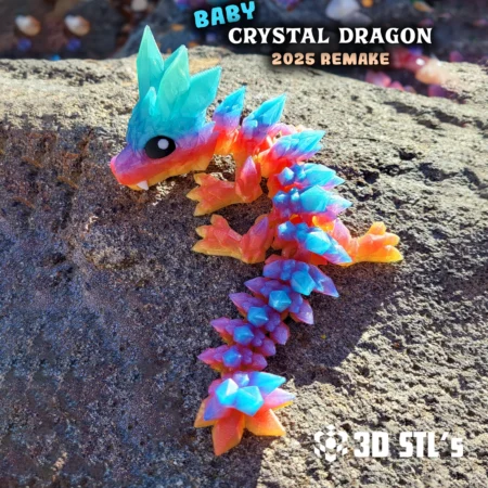 Baby Crystal Dragon STL 3MF 3D Print Model