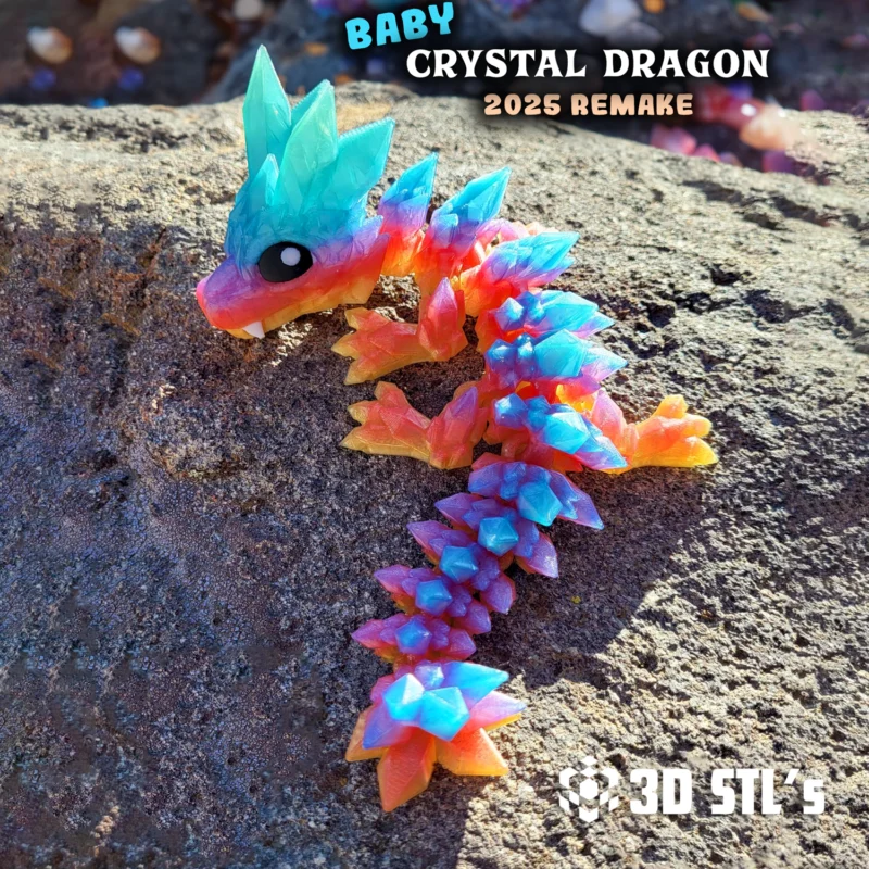 Baby Crystal Dragon STL 3MF 3D Print Model