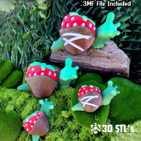 Chocolate Strawberry Snail STL 3MF 3D Print Model