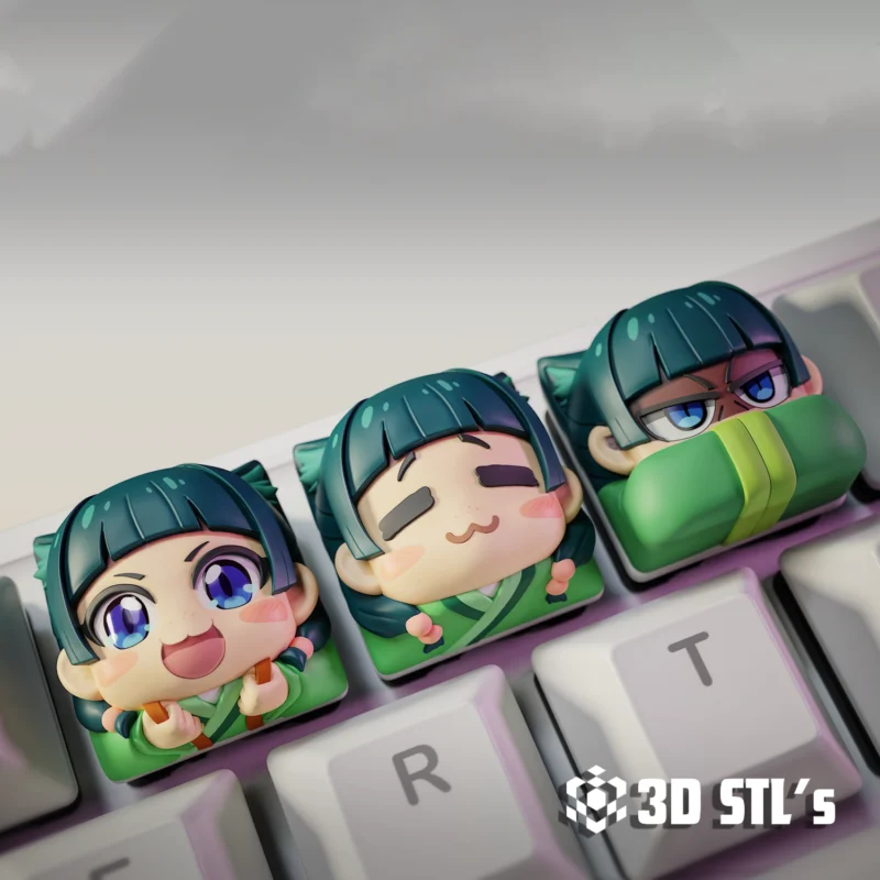 Anime Keycaps Maomao Frieren Anya STL 3D Print Models
