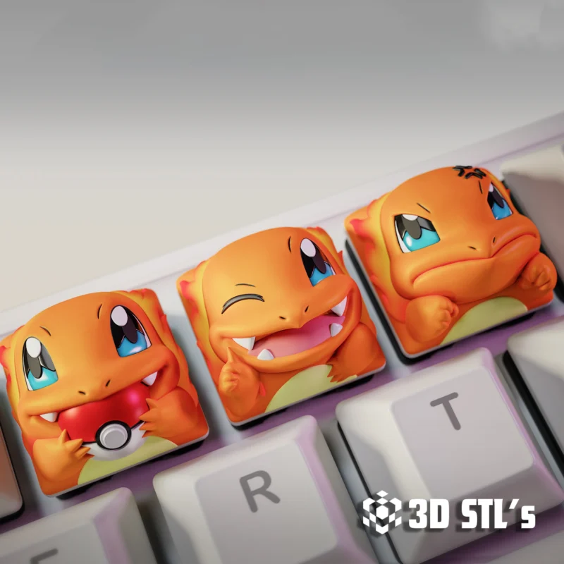 Keycaps Charmander Pokémon STL 3D Print Models
