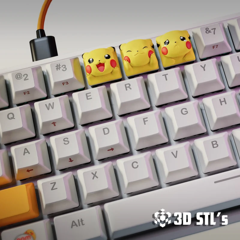 Keycaps Pikachu Pokémon STL 3D Print Models