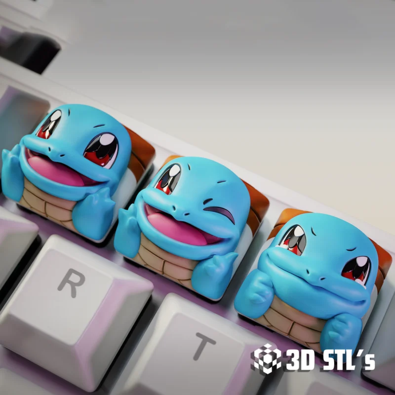 Keycaps Squirtle Pokémon STL 3D Print Models