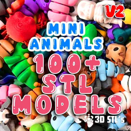 Articulated Flexi Mini Animals: 3D Print Model Bundle (STL & 3MF Files)