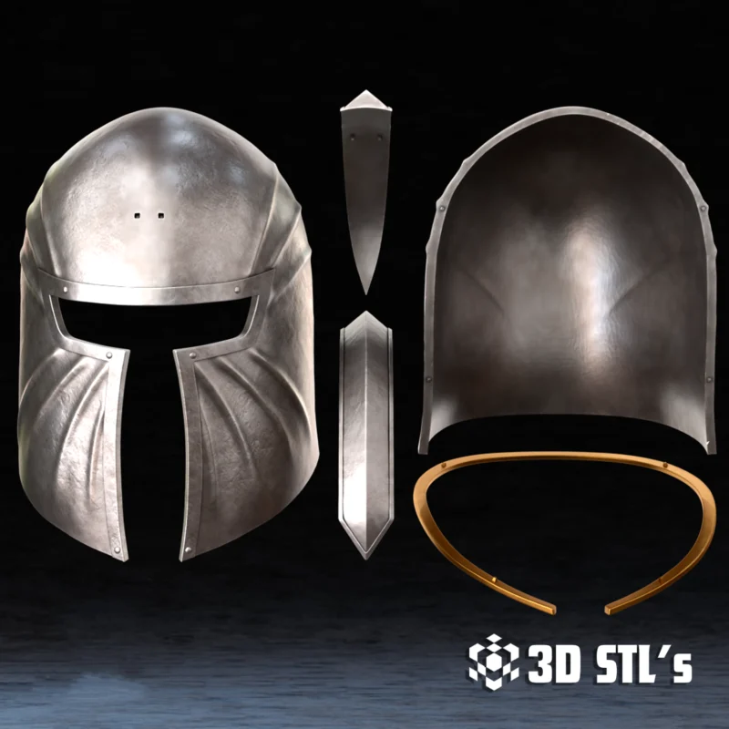 Blackwood Steel Armor Helmet STL File 3D Print Model