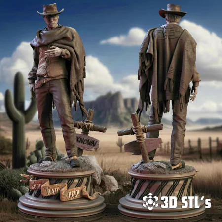 Clint Eastwood STL File 3D Print Model The Good The Bad and The Ugly