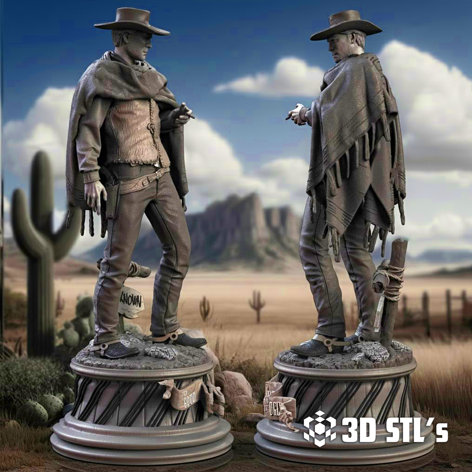 Clint Eastwood STL File 3D Print Model The Good The Bad and The Ugly