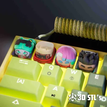Cyberpunk Edgerunners Keycaps STL 3D Print Models