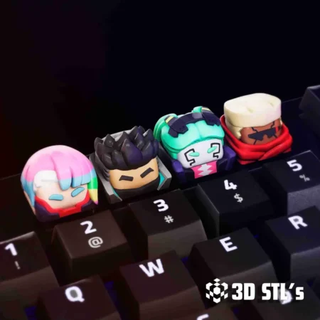 Cyberpunk Edgerunners Keycaps STL 3D Print Models