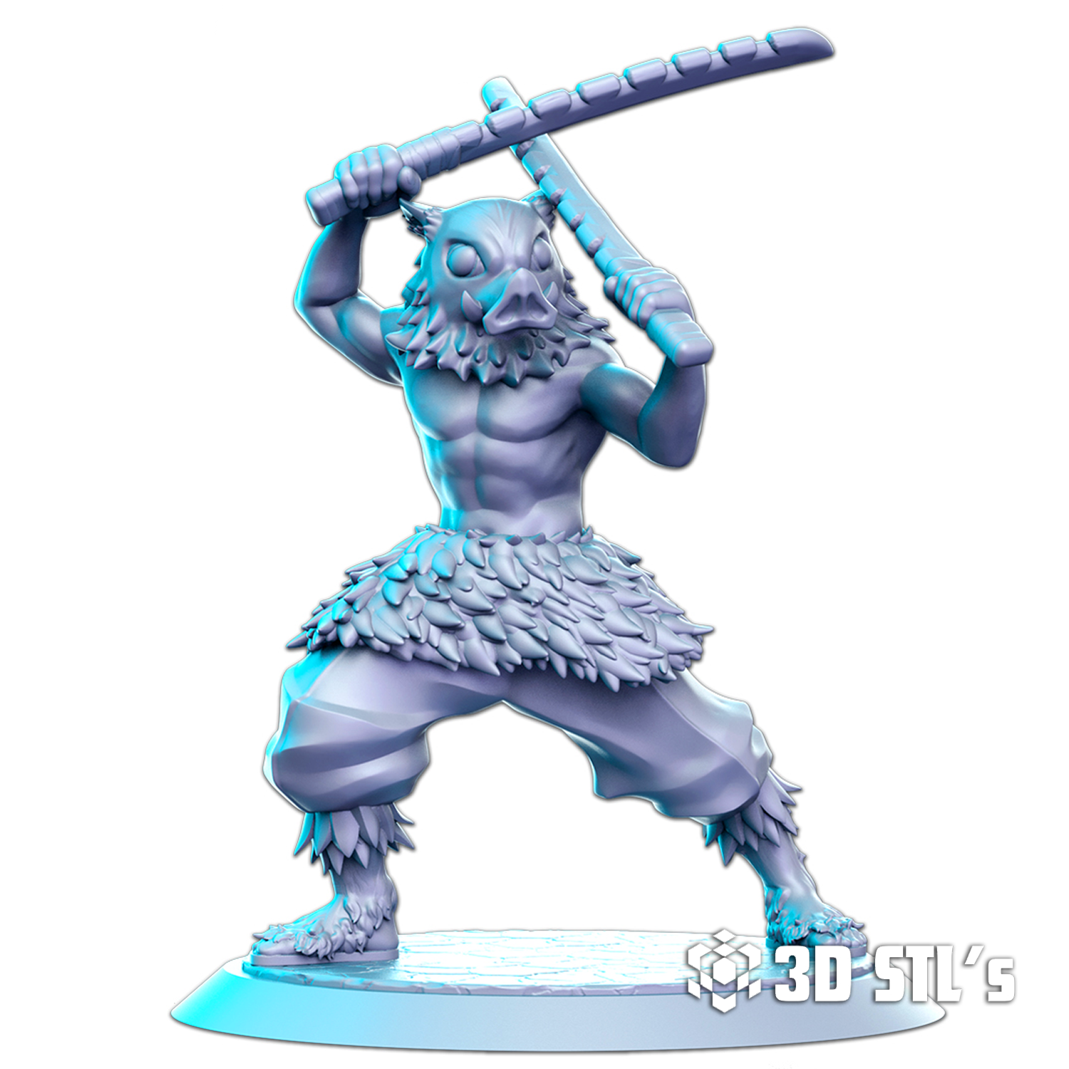 Demon Slayer Bundle STL Files 3D Print Models (Tanjiro, Nezuko, Inosuke, Zenitsu)