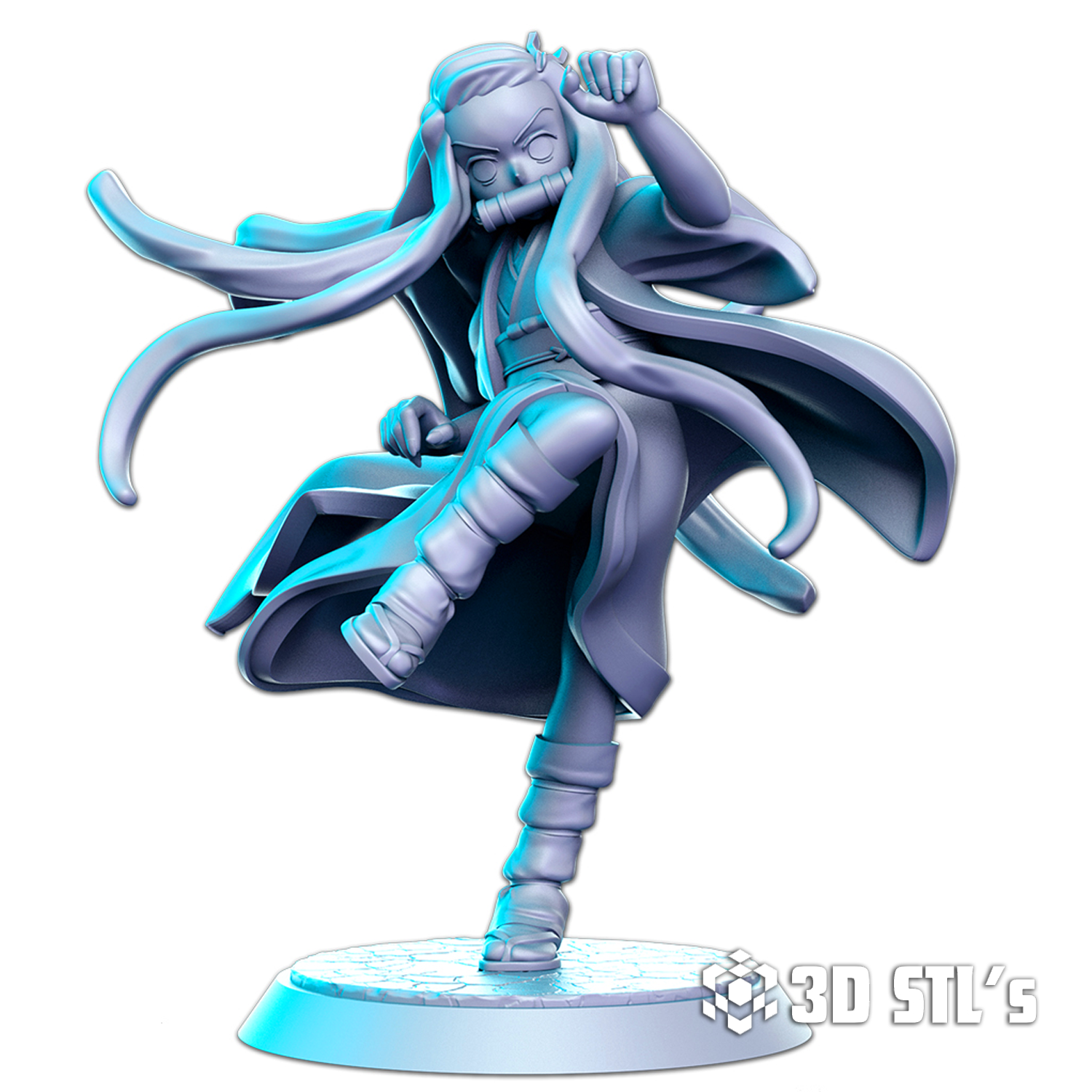 Demon Slayer Bundle STL Files 3D Print Models (Tanjiro, Nezuko, Inosuke, Zenitsu)