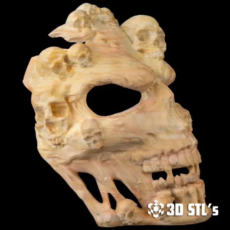 Face the Grave Halloween Mask STL 3D Model