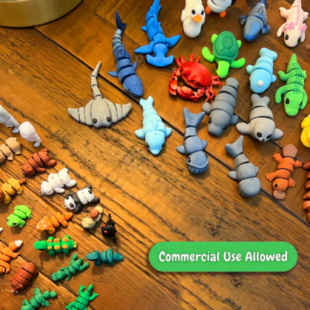 Mini Flexi Animals Articulated Over 300 STL & 3MF Files