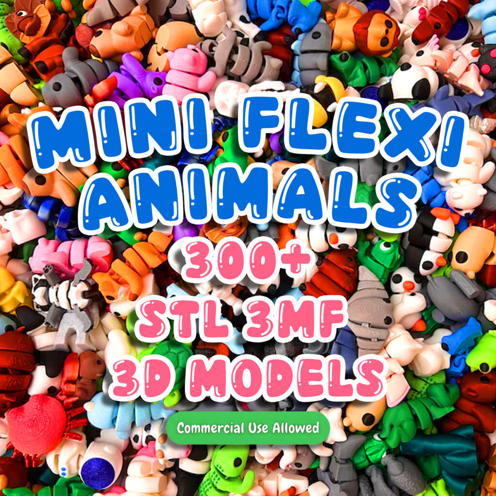 Mini Animals Flexi Pack Articulated 3D Print Fidget Toys STL Bundle 