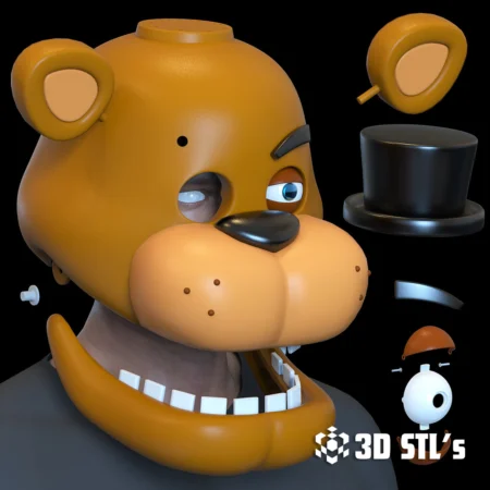 Freddy Fazbear Helmet STL 3D Model