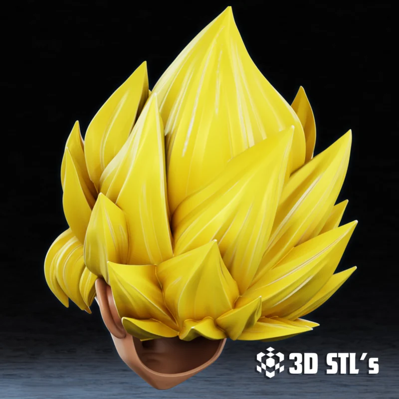 Goku SSJ Helmet STL File 3D Print Model