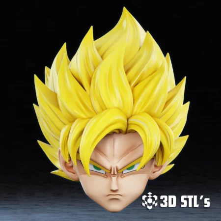 Goku SSJ Helmet STL File 3D Print Model