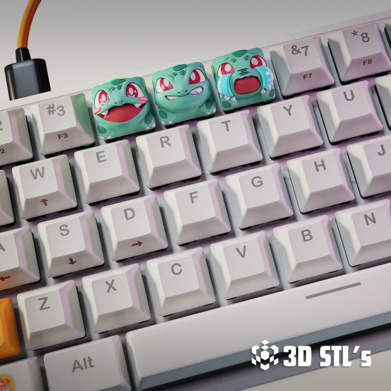 Keycaps Bulbasaur Pokémon STL 3D Print Models