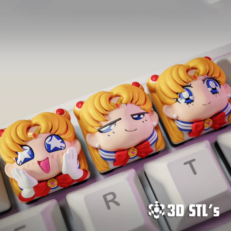 Sailor Moon Keycaps STL 3D Print Models