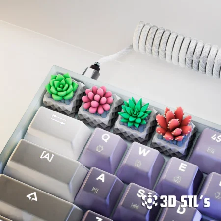 Succulents Plants Keycaps STL 3D Print Models