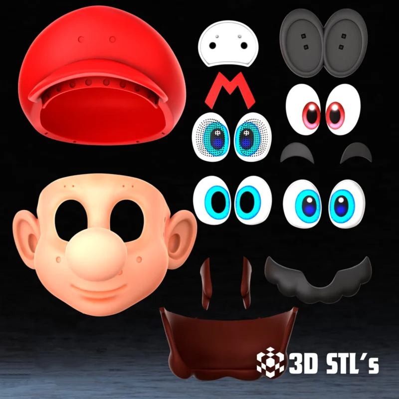 Super Mario Mask Helmet STL 3D Model
