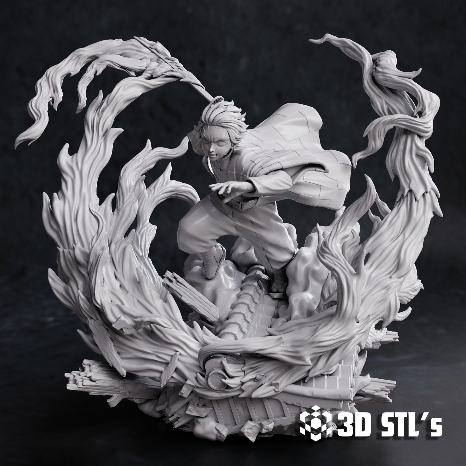 Tanjiro Demon Slayer STL File 3D Print Model