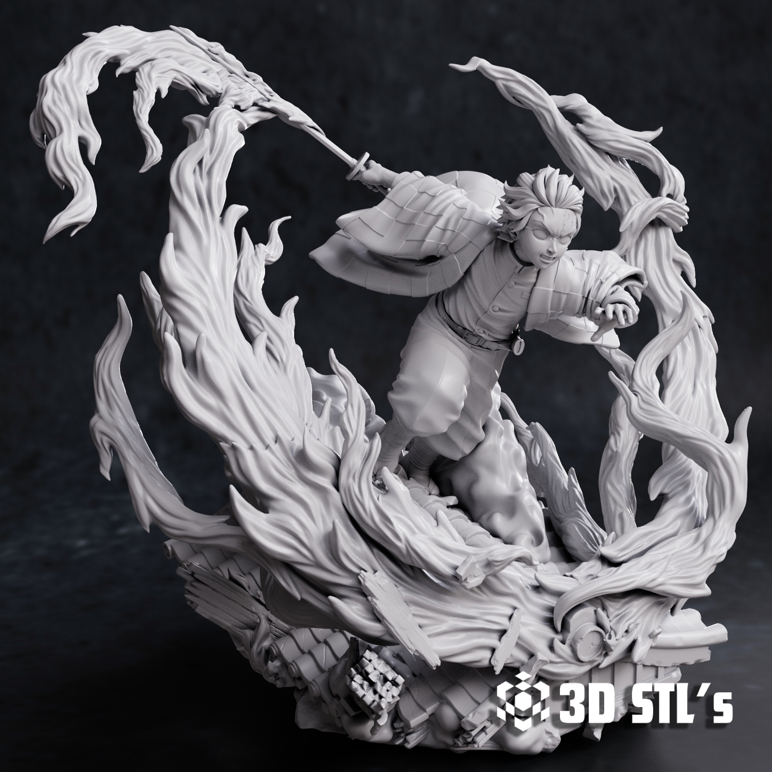 Tanjiro Demon Slayer STL File 3D Print Model