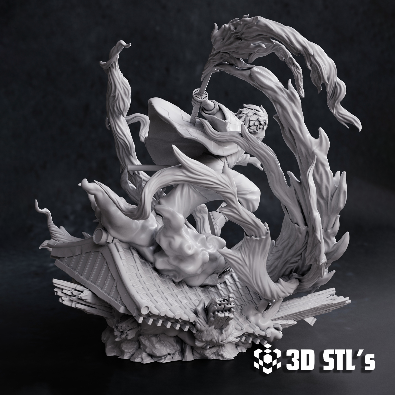 Tanjiro Demon Slayer STL File 3D Print Model