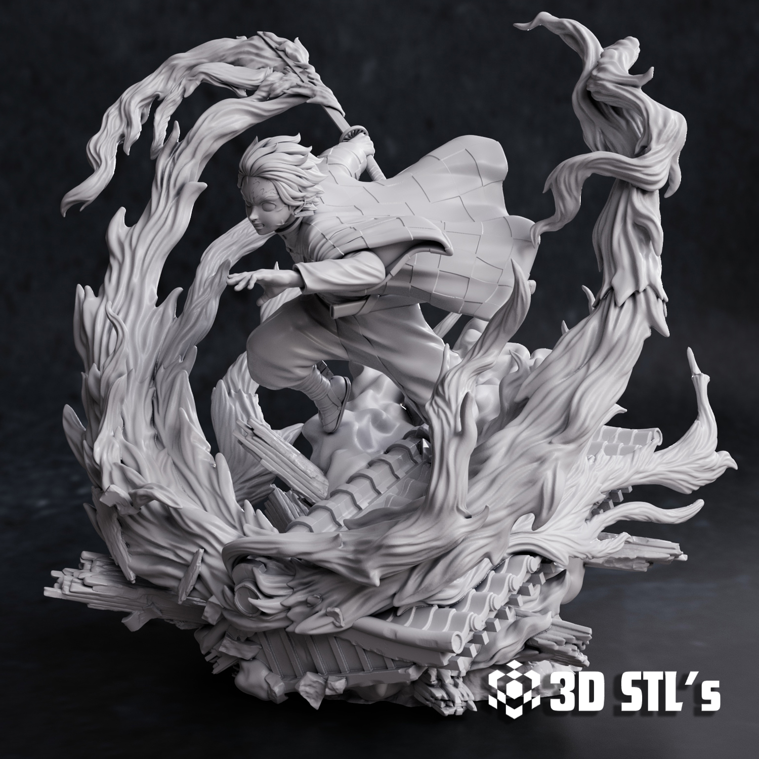 Tanjiro Demon Slayer STL File 3D Print Model