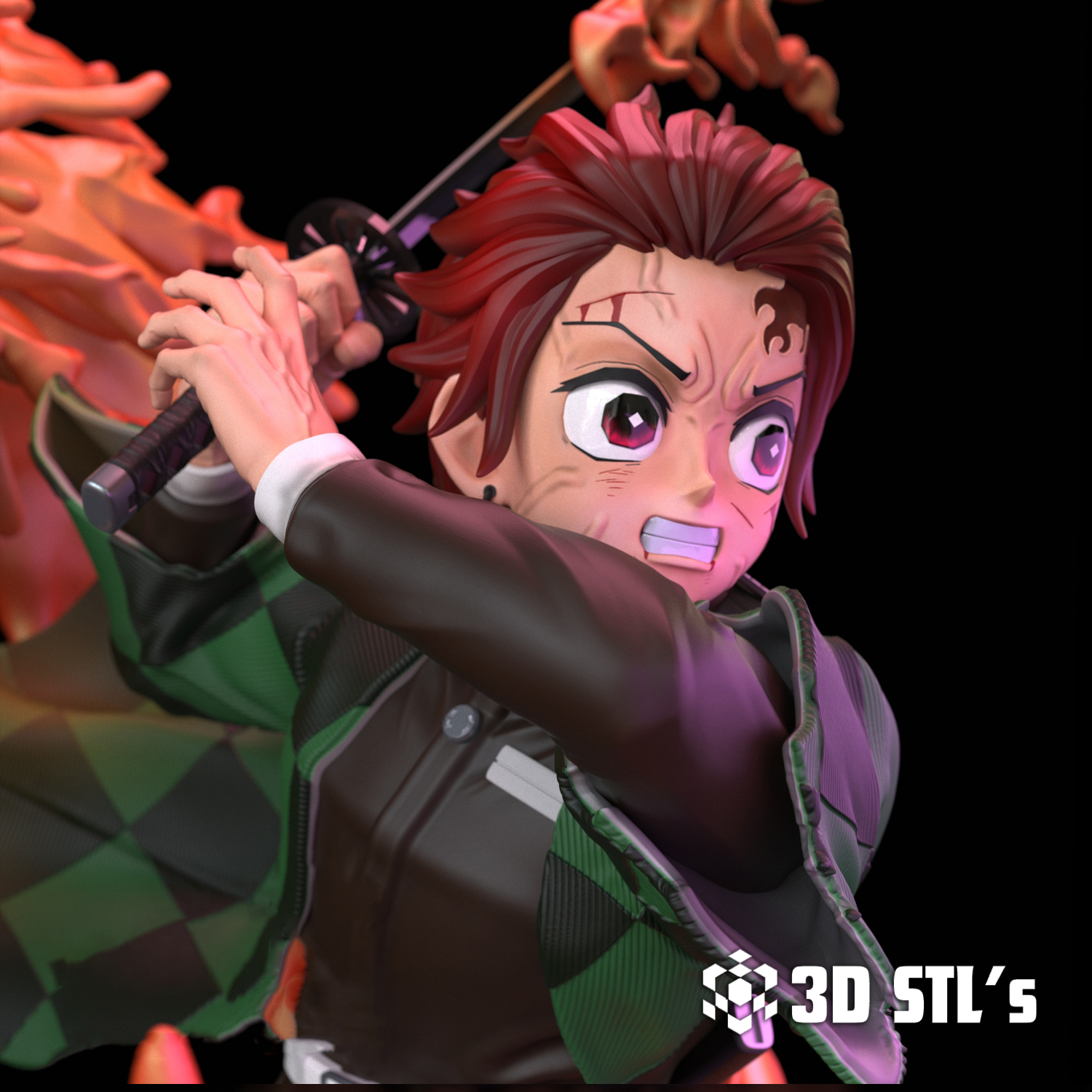 Tanjiro Kimetsu no Yaiba STL File 3D Print Model