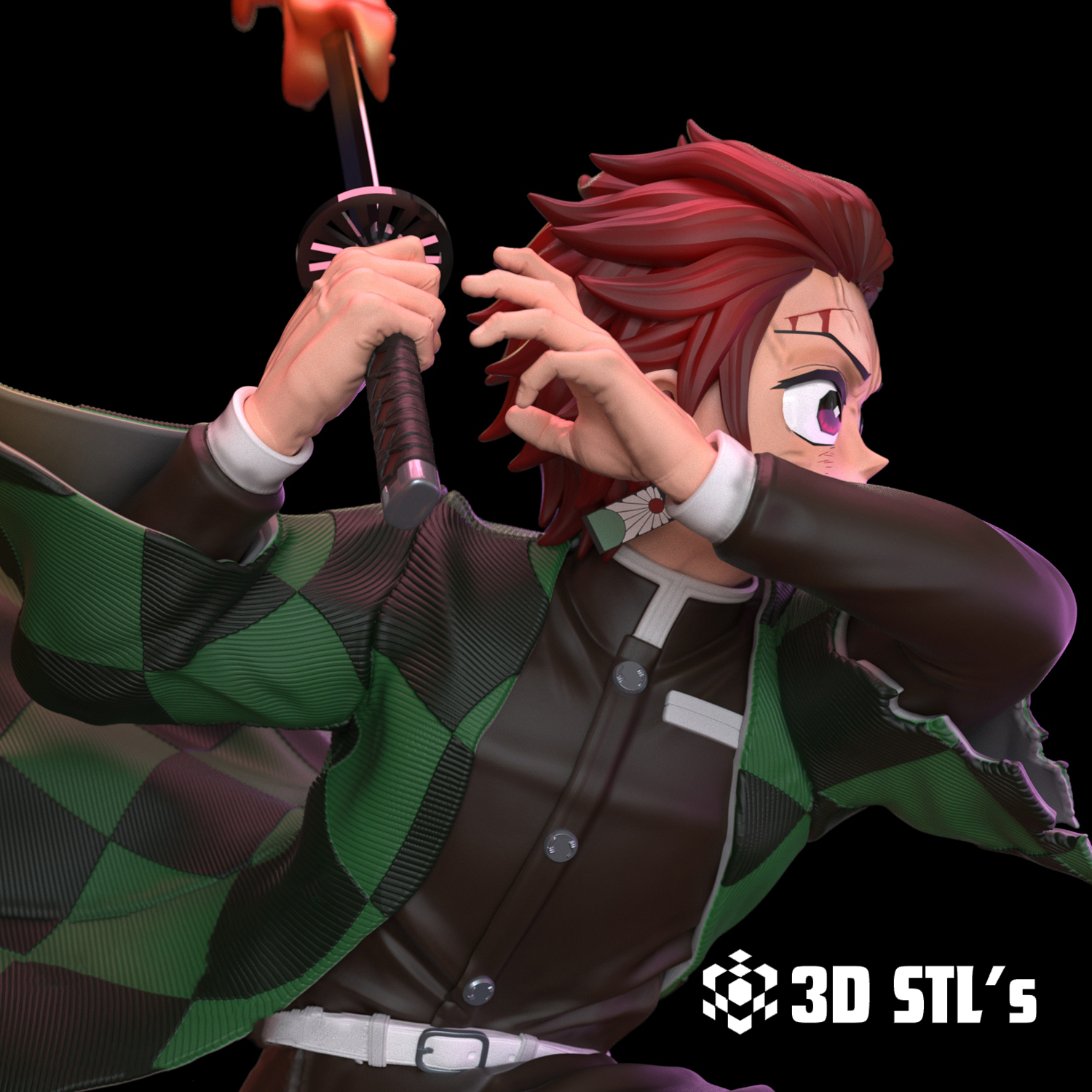 Tanjiro Kimetsu no Yaiba STL File 3D Print Model